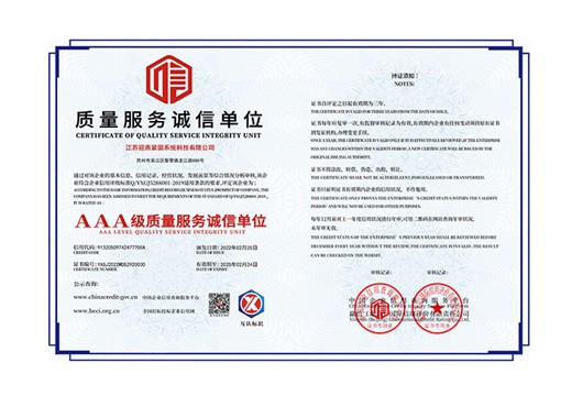 质量服务诚信单位